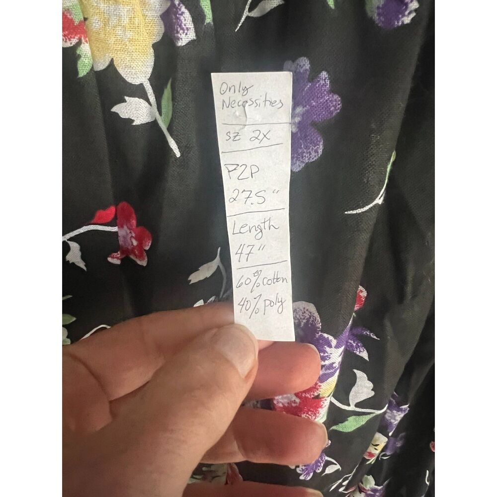 Only Necessities Cotton Blend floral print dress sz 2X pockets comfortable light - Picture 9 of 12